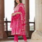 Orni Fashion Pink Viscose Rayon A-Line Kurta Set