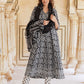 Orni Fashion Black Viscose Rayon Anarkali Kurta Pant Dupatta Set