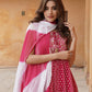 Pink Viscose Rayon A-Line Kurta Sharara Dupatta Set