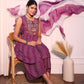 Orni Fashion Purple Bandhani Print Empire Thread Work Kurta with Palazzos & With Dupatta