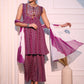 Orni Fashion Purple Bandhani Print Empire Thread Work Kurta with Palazzos & With Dupatta