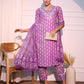 Floral Printed Regular Thread Work Pure Cotton Kurta with Trousers & With Dupatta