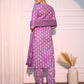 Orni Fashion Floral Printed Regular Thread Work Pure Cotton Kurta with Trousers & With Dupatta