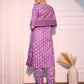 Floral Printed Regular Thread Work Pure Cotton Kurta with Trousers & With Dupatta