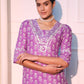 Floral Printed Regular Thread Work Pure Cotton Kurta with Trousers & With Dupatta