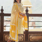 Yellow And White cotton Straight Kurta Pant Dupatta Set