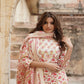 Pink And White cotton Straight Kurta Bottom And Dpatta