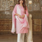 Pink Viscose Rayon Straight Kurta Bottom And Dpatta