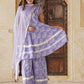 Purple Viscose Rayon A-Line Kurta Bottom And Dpatta