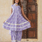 Purple Viscose Rayon A-Line Kurta Bottom And Dpatta