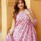 Pink Floral Straight Trousers Kurta Bottom And Dupatta Set