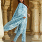 Sky Blue Floral Straight Trousers Kurta Bottom And Dupatta Set