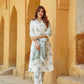 White Floral Straight Trousers Kurta Bottom And Dupatta Set