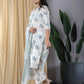 Orni Fashion White Printed Straight Trousers Kurta set