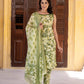 Orni Fashion Light Green Printed Straight Kurta Bottom And Dupatta Set