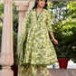 Orni Fashion Green Printed Anarkali Kurta Bottom And Dupatta Set