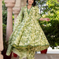 Orni Fashion Green Printed Anarkali Kurta Bottom And Dupatta Set