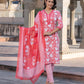 Orni Fashion Pink And White Embroidered Straight Kurta Bottom And Dupatta Set