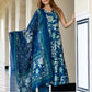 Orni Fashion Blue Floral print A-Line Kurta Bottom And Dupatta Set