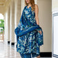 Orni Fashion Blue Floral print A-Line Kurta Bottom And Dupatta Set