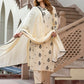 Orni Fashion Cream Solid Straight Kurta Bottom And Dupatta Set