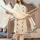 Orni Fashion Cream Solid Straight Kurta Bottom And Dupatta Set