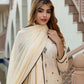 Orni Fashion Cream Solid Straight Kurta Bottom And Dupatta Set
