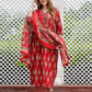 Orni Fashion Red Ethnic Motifs A-Line Kurta Bottom And Dupatta Set