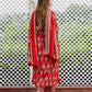 Orni Fashion Red Ethnic Motifs A-Line Kurta Bottom And Dupatta Set