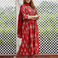 Orni Fashion Red Ethnic Motifs A-Line Kurta Bottom And Dupatta Set