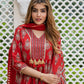 Orni Fashion Red Ethnic Motifs A-Line Kurta Bottom And Dupatta Set