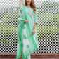 Orni Fashion Turquoise And White Striped Straight Kurta Bottom And Dupatta Set