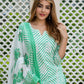 Orni Fashion Turquoise And White Striped Straight Kurta Bottom And Dupatta Set