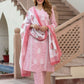 Orni Fashion Pink And White Striped Straight Kurta Bottom And Dupatta Set