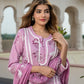 Orni Fashion Mauve Floral print Straight Kurta Bottom And Dupatta Set