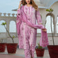 Orni Fashion Mauve Floral print Straight Kurta Bottom And Dupatta Set