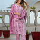 Orni Fashion Mauve Floral print Straight Kurta Bottom And Dupatta Set