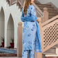 Orni Fashion Sky Blue Floral print Straight Kurta Bottom And Dupatta Set