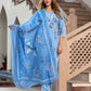 Orni Fashion Sky Blue Floral print Straight Kurta Bottom And Dupatta Set