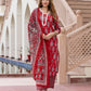 Orni Fashion Red Floral print Straight Kurta Bottom And Dupatta Set