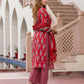 Orni Fashion Red Floral print Straight Kurta Bottom And Dupatta Set