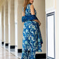 Orni Fashion Blue Floral print Straight Kurta Bottom And Dupatta Set