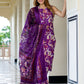 Orni Fashion Purple Floral print Straight Kurta Bottom And Dupatta Set