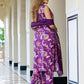 Orni Fashion Purple Floral print Straight Kurta Bottom And Dupatta Set