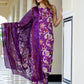 Orni Fashion Purple Floral print Straight Kurta Bottom And Dupatta Set