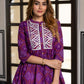 Orni Fashion Purple Bandhej Print Peplum Top